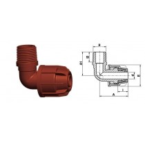 GOMITO 90° TUBO POLIETILENE IRRIFIT FILETTATO MASCHIO Ø 16x1/2" PLASSON  - I raccordi a compressione IRRIFIT PLASSON sono idonei