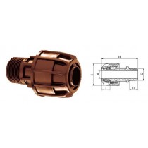 RACCORDO TUBO POLIETILENE IRRIFIT FILETTATO MASCHIO Ø 16x3/4" PLASSON - I raccordi a compressione IRRIFIT PLASSON sono idonei a