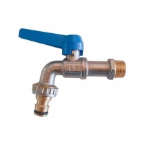 Rubinetto da giardino pesante Eko 1/2" con attacco rapido ENOLGAS BONOMI SPA  - Rubinetto a sfera curvo, fil. maschio con leva, 