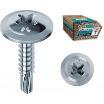 VITE AUTOPERFORANTE ED AUTOFILETTANTE Drillex® 4,2x13 zincata bianca testa fungo flangiata larga MUSTAD - Vite autoperforante e