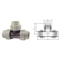 RACCORDO TI 90° TUBO POLIETILENE PLASSON Ø 90x90x90 PLASSON - I raccordi a compressione BIANCO &amp; NERO PLASSON sono idonei a