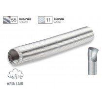 Tubo estensibile flessibile In alluminio naturale per cappa Ø 180mm - Tubo pieghettato in alluminio naturale Estensibile fino 