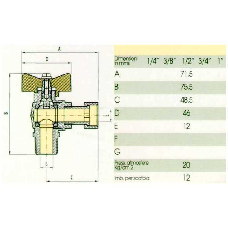 Buy RUBINETTO SQUADRA METANO-GPL 3/4"M x 3/4"F con girello 