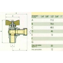 Buy RUBINETTO SQUADRA METANO-GPL 1/2"M x 1/2"F con girello 