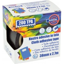 NASTRO ADESIVO IN TELA PLASTIFICATO TPA 38mm x 2,7mt NERO TESA  - Nastro adesivo telato EUROCEL® è un nastro Premium ideale per 