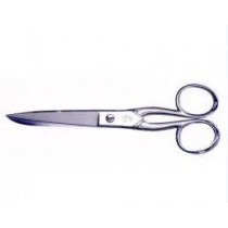 FORBICI ACCIAIO DA LAVORO 6" (15cm) - Forbici in acciaio nichelato. Gambo mezza rana. Anello rovescio. Gambi curvi