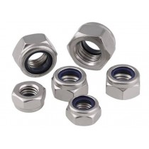 DADO INOX AUTOBLOCCANTE DIN 982 M4 - Dado autobloccante INOX con anello interno di tenuta che impedisce lo svitamento nel caso