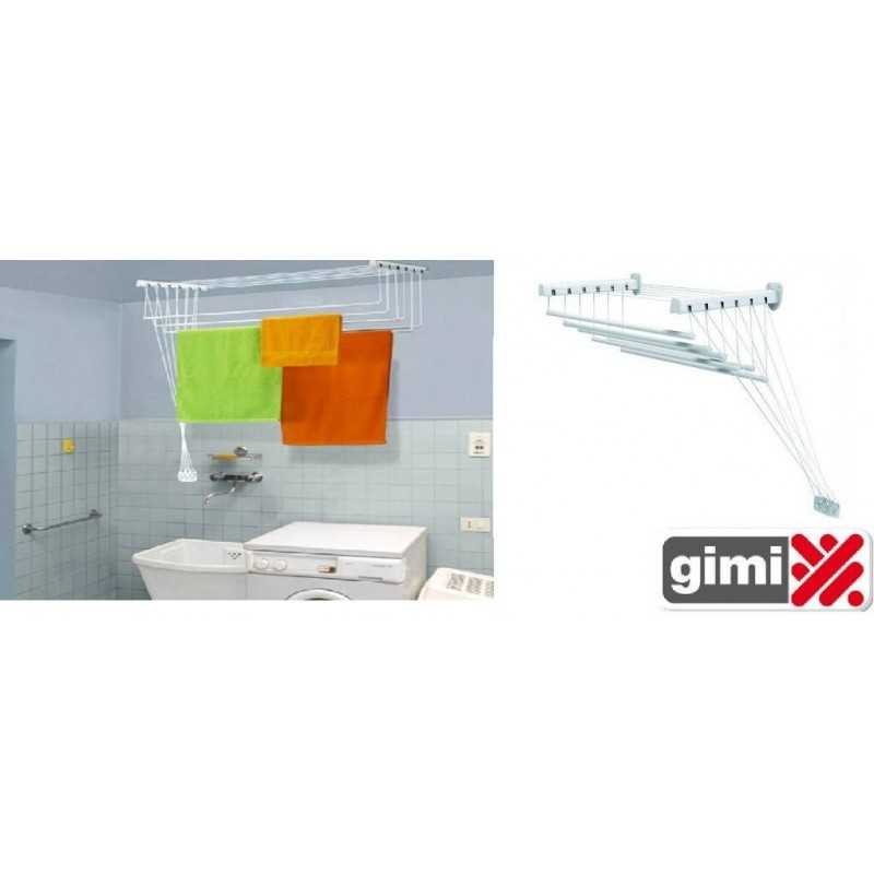 Stendipanni stendibiancheria a soffitto/parete LIFT 160cm, capacità 9,5 metri GIMI - Per parete e soffitto, acciaio trattato co Stendipanni stendibiancheria a soffitto/parete LIFT 160cm, capacità 9,5 metri GIMI - Per parete e soffitto, acciaio trattato co