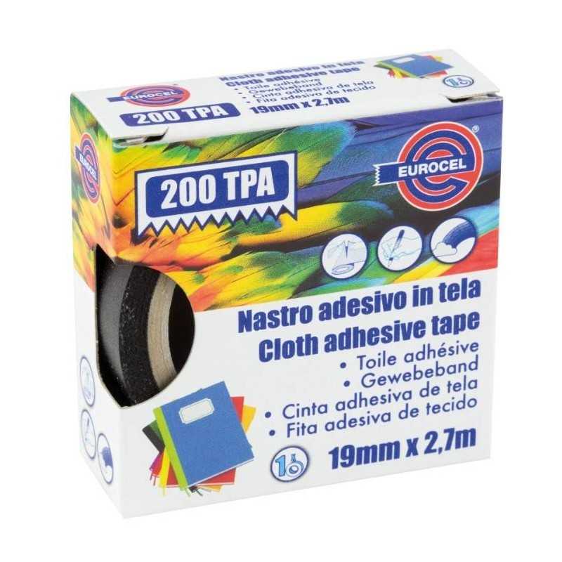 Buy NASTRO ADESIVO IN TELA PLASTIFICATO TPA 19mm x 2,7mt NERO 