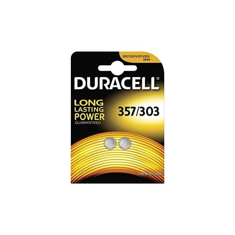 BATTERIA DURACELL A BOTTONE OSSIDO D'ARGENTO 357/303 - blister da 2 batterie DURACELL - 