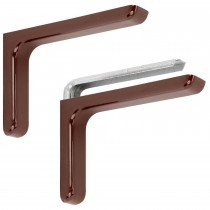 REGGIMENSOLE ACCIAIO RICOPERTE cm 24x14 MARRONE 2 PZ   - Mensole in acciaio con copertura in plastica colorata
Portata (2 pz.): 