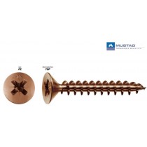 VITI PANEL-VIT BRONZATE TSP per legno e truciolare 6x40 MUSTAD - Ordine minimo 50 pezzi