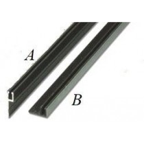 Buy Supporto alluminio anodizzato Nero per bare strip Siat portoni, barre da 2,5m Tipo B 
