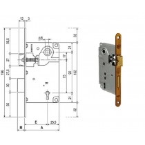 AGB 1002 CENTRO SERRATURA PATENT E50 F18 BRONZATA AGB - Serratura per porte interne a filo o a battente in versione scrocco e c
