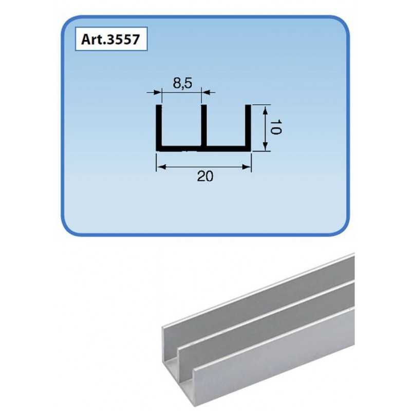 Buy Profilo alluminio anodizzato doppio canale 20x10x1,0 200cm 