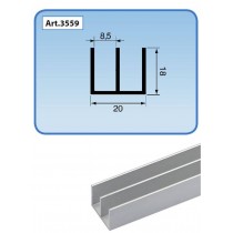 Profilo alluminio anodizzato doppio canale...