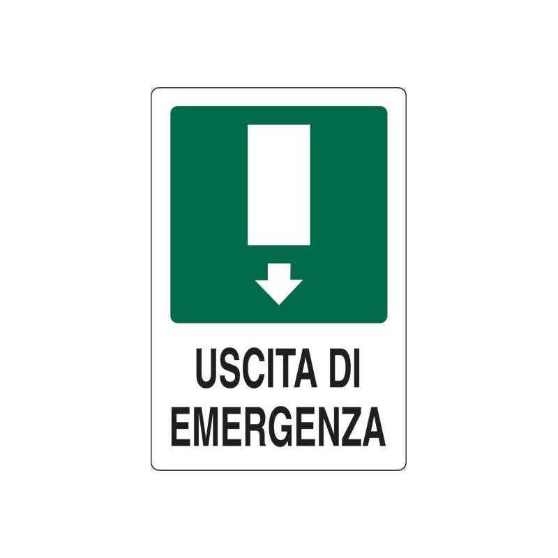 Cartello segnaletico in plastica USCITA DI EMERGENZA - Cartello segnaletico in plastica USCITA DI EMERGENZA -