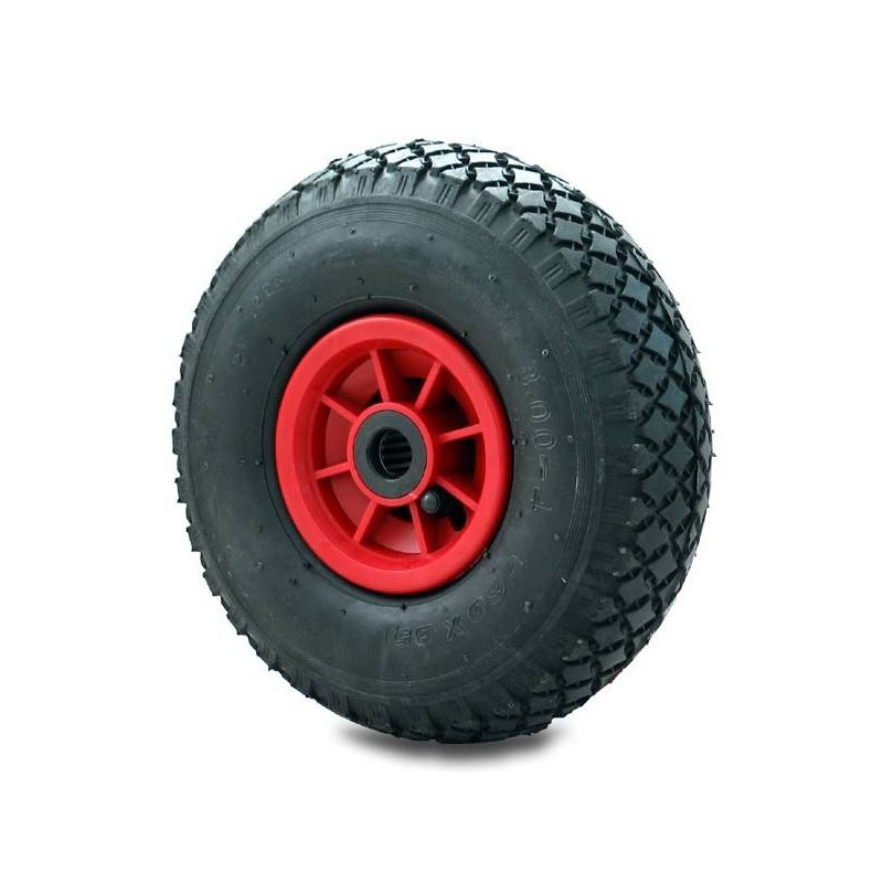Buy Ruota carrello pneumatica con cuscinetti a rullo mm 260x85 con disco in plastica 