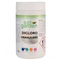 Dicloro granulare a rapida dissoluzione -55% SolGarden per un'azione disinfettante sicura e veloce 1000 g   - La presenza di clo