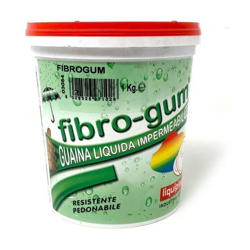 Buy Guaina liquida impermeabilizzante Fibro-Gum FLEX 1000ml ROSSO 