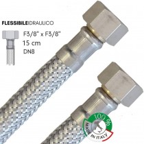 Tubo flessibile acciaio inox attacco FF 3/8" lunghezza 15cm per il collegamento rubinetto COTALI-WATER WORKS S.R.L. - Flessibil