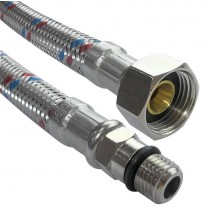 Tubo flessibile acciaio inox attacco F 3/8" x M10 lunghezza 50cm per il collegamento rubinetto miscelatore COTALI-WATER WORKS S.