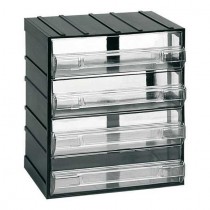 Cassettiera in plastica assemblabile con 4 cassetti estraibili trasparenti portaminuteria BRICOITALIANO - Cassettiera in plasti