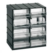 Cassettiera in plastica assemblabile con 8 cassetti estraibili trasparenti portaminuteria BRICOITALIANO - Cassettiera in plasti