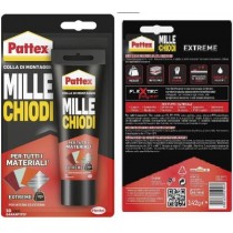 Mastice adesivo di montaggio Esterno MILLECHIODI Extreme 142g Trasparente PATTEX - Adesivo di montaggio con esclusiva formula F