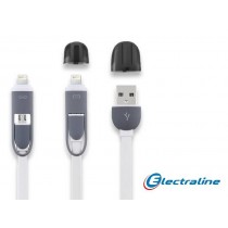 Cavo di ricarica e trasferimento dati per Android (micro USB) e adattatore per Iphone 5, 5S,6 e 6S, lunghezza 1 metro ELECTRALIN