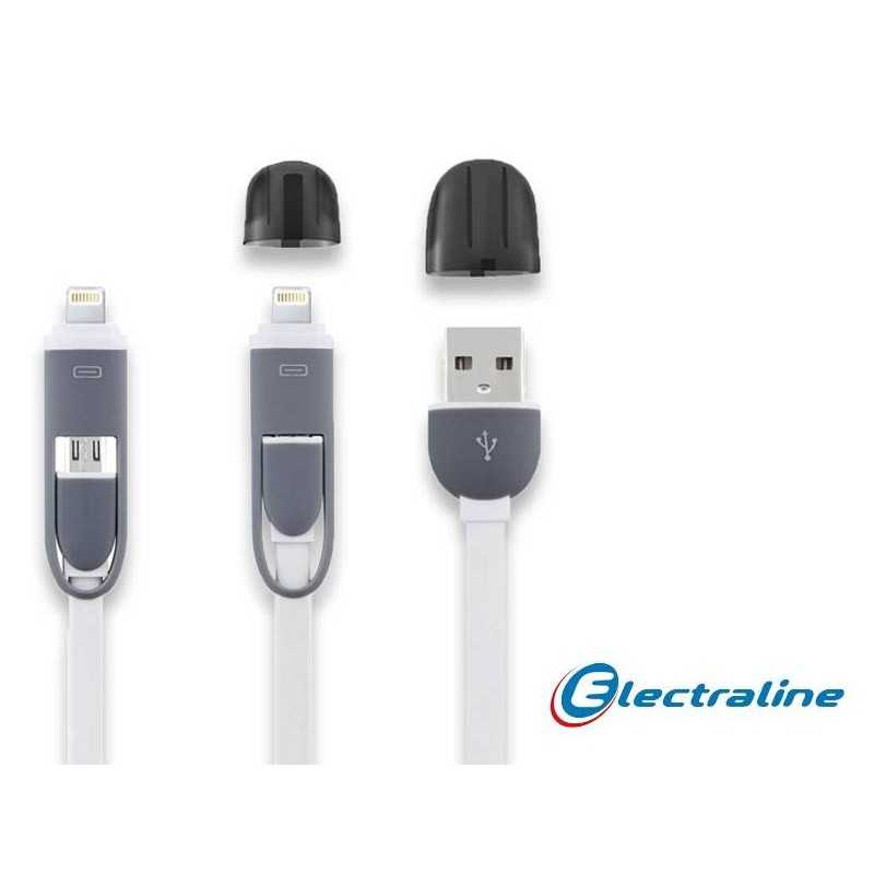 Cavo di ricarica e trasferimento dati per Android (micro USB) e adattatore per Iphone 5, 5S,6 e 6S, lunghezza 1 metro ELECTRALIN