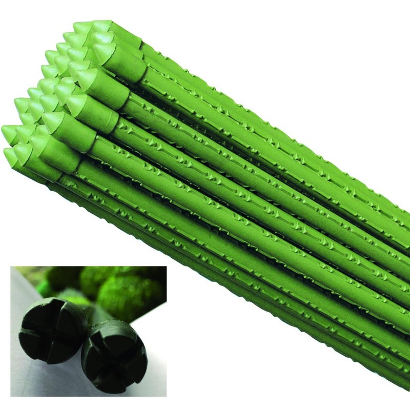 Buy Canna tutore in acciaio plastificato verde Ø 11 mm 60cm per sostegno piante, fiori e ortaggi 