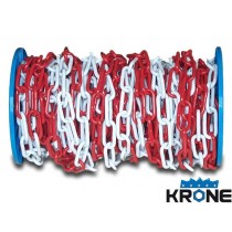 Catena segnaletica da barriera in metallo bicolore bianco-rossa Ø 8x24x54 mm KRONE - ✅ Catena in metallo bicolore bianco e ross