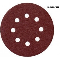 10 Dischi abrasivi con velcro Maurer Ø 125mm Grana 180 MAURER - Disco abrasivo al corindone MAURER PLUS per levigatrici rotorbi