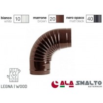 Curva 90° gomito porcellanato pieghettato AETERNUM Ø 120mm MARRONE per stufe a legna ALA spa - Canali da fumo per stufe a legna
