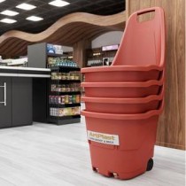 Carrello giardino portatutto in resina a 4 ruote - Maniglia ergonomica rinforzata. Carrello porta spesa in polipropilene a 2 r