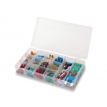 Cassetta fusibili assortiti 147 pezzi da 2-70 Ampere - Assortimento fusibili 147 pezzi da 2-70 Ampere. 5 tipi, 13 dimensioni.