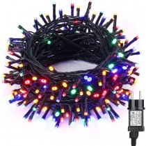 Festone luminoso luci natale 100 led MULTICOLOR lunghezza cavo 7 metri 8 modalità luce GIOCOPLAST - Minilucciole da 100 led Mul