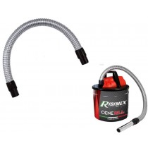 Tubo in alluminio flessibile raccordato per bidone aspiracenere 180cm RIBIMEX  - Tubo di ricambio raccordato in alluminio per bi