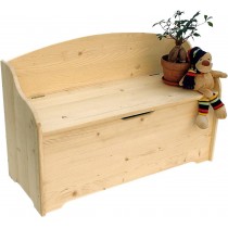 Cassapanca baule in legno massello con spalliera Fortis 102x41xH67 cm - In legno massello di pino extrachiaro e levigato Con s
