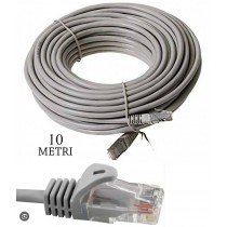 Cavo prolunga LAN UTP plug RJ45/RJ45 Grigio 10 metri - Cavo Ethernet in PVC di alta qualità, impermeabili e resistenti all'umi