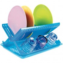 Scolapiatti richiudibile in plastica con vassoio cm 37x30   - Scolapiatti richiudibile. Occupa poco spazio ed è facilmente trasp