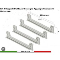 Supporto staffa per sostegno aggancio scolapiatti universale 4 pezzi   - 