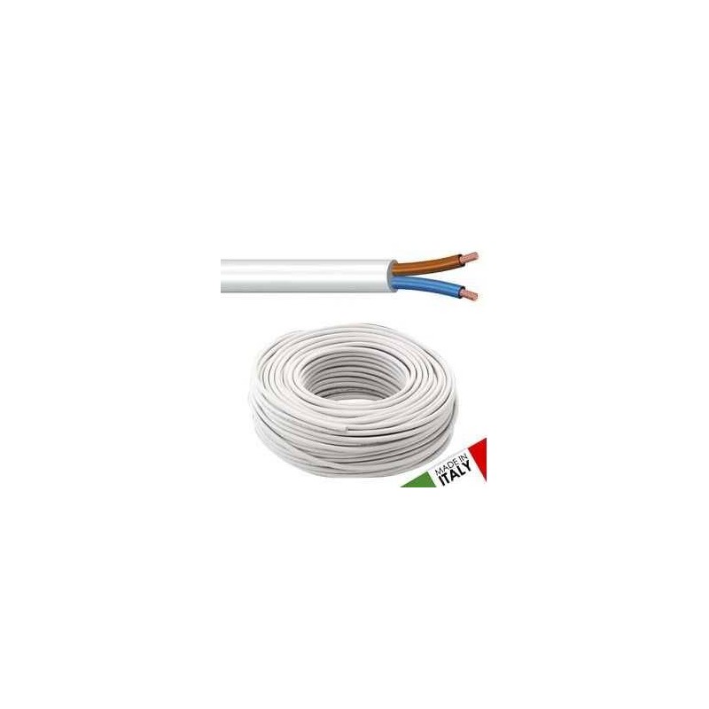 Buy Cavo elettrico bipolare in PVC filo in rame 2x1,0 Bianco 