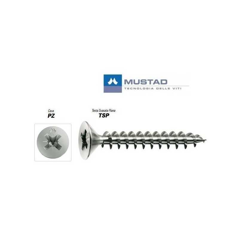 Viti panel-vit zincate TSP - 6x40 - per legno e truciolare MUSTAD - ✅ Vite universale lubrificata adatta per l’avvitamento senz