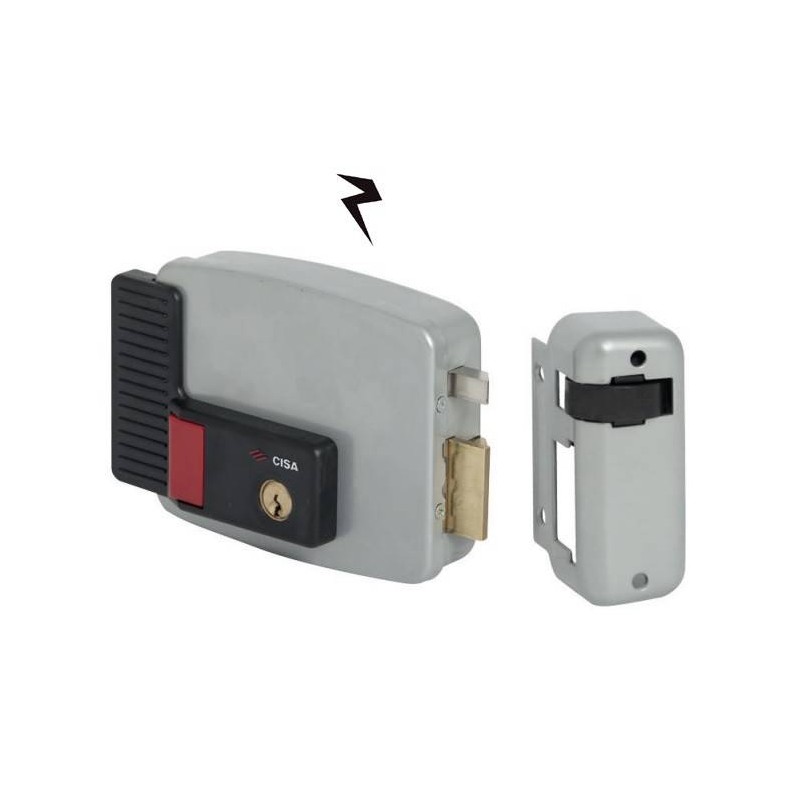 Buy Cisa 11670-60-2 serratura elettrica da applicare con pulsante e cilindro interno, catenaccio a mandate manuali 