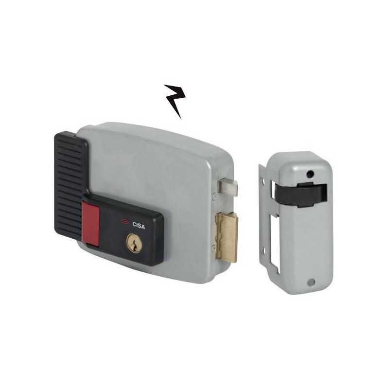 Buy Cisa 11670-60-1 serratura elettrica da applicare con pulsante e cilindro interno, catenaccio a mandate manuali 