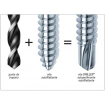 Vite autoperforante ed autofilettante DRILLEX® testa cilindrica a croce - 4,8x19 - per lamiere, profilati metallici e PVC MUSTAD