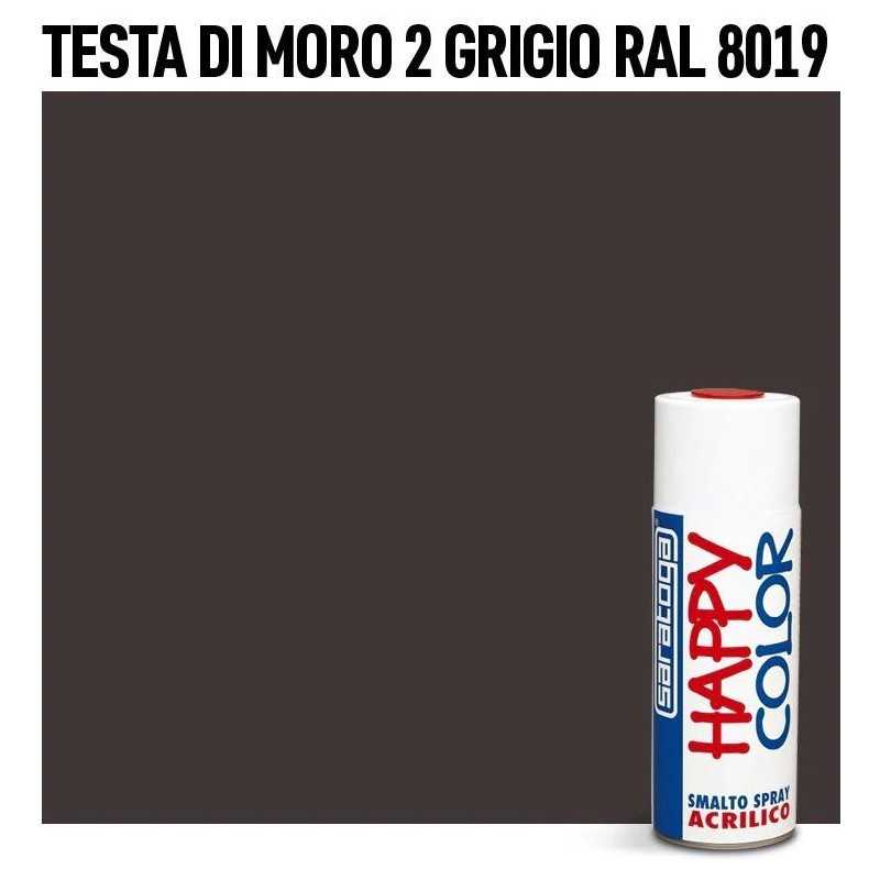 Vernice spray brillante a rapida essicazione 400 ml per superfici metalliche, vetro, porcellana RAL-8019 Testa di moro 2 Grigio Vernice spray brillante a rapida essicazione 400 ml per superfici metalliche, vetro, porcellana RAL-8019 Testa di moro 2 Grigio