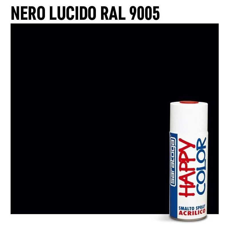 Buy Vernice spray brillante a rapida essicazione 400 ml per superfici metalliche, vetro, porcellana, legno RAL-9005 Nero lucido 